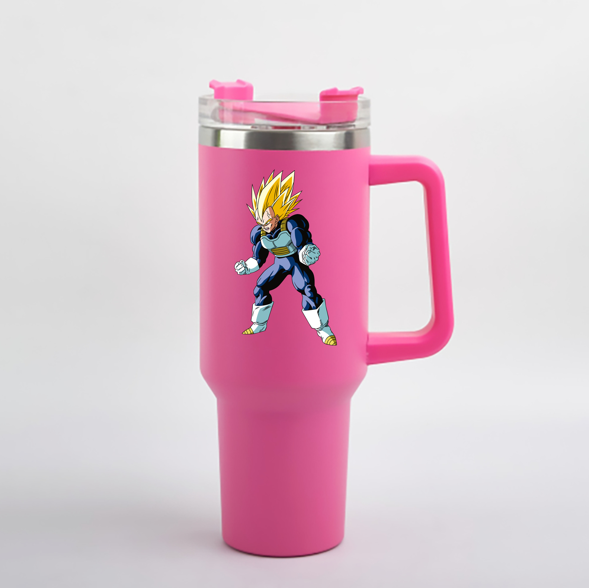 （画像用） ドラゴンボール ベジータ四世（Bejīta Yonsei）DRAGON BALL Vegeta IV 1200mL車用タンブラー - クリスタルステッカー（プラスチックストロー付き）